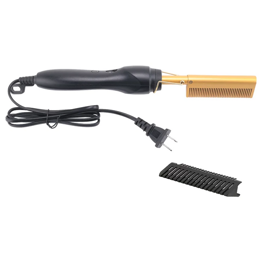 B06B-Hair Straightener Comb Wet&Dry Hair Straightener Curling Iron Household Electric Comb 3In1 Straight Curling Comb
