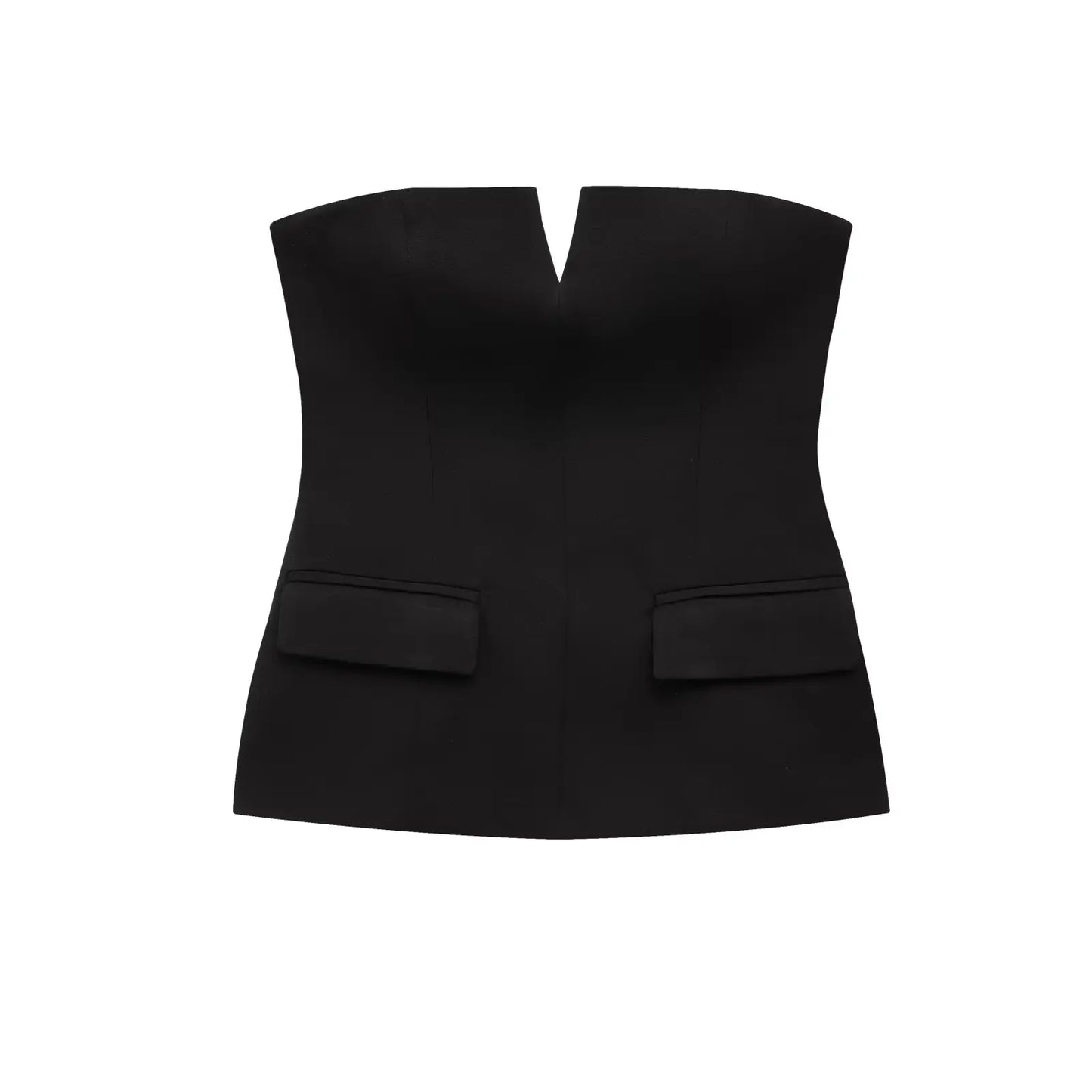 TFMLN Spring Summer Women Strapless Crop 2025 Tops Basic Sleeveless Office Lady Tops Trend Street Classic Solid Tube Tops