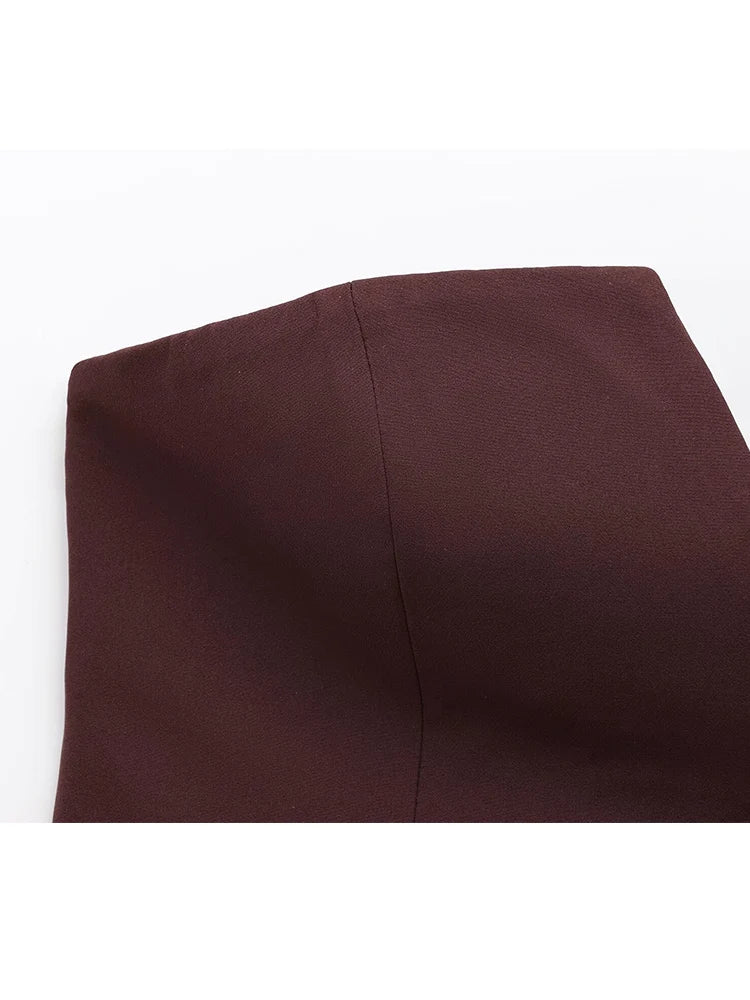 TFMLN Spring Summer Women Strapless Crop 2025 Tops Basic Sleeveless Office Lady Tops Trend Street Classic Solid Tube Tops