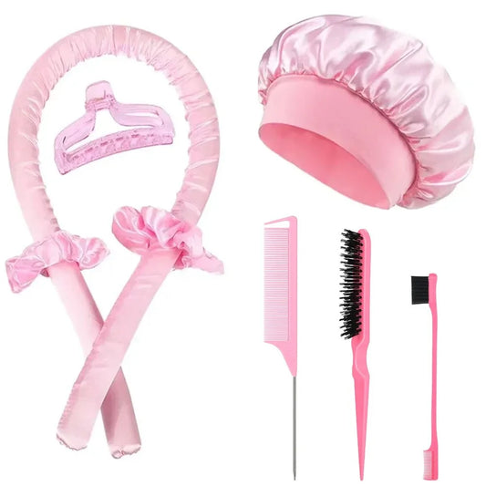 No-Heat Curling Iron Set Night Cap Hair Roller Set Lazy Hair Curlers Headband Hairs Rollers Bristle Brush Hair Styling Tools