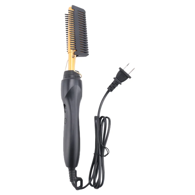 B06B-Hair Straightener Comb Wet&Dry Hair Straightener Curling Iron Household Electric Comb 3In1 Straight Curling Comb