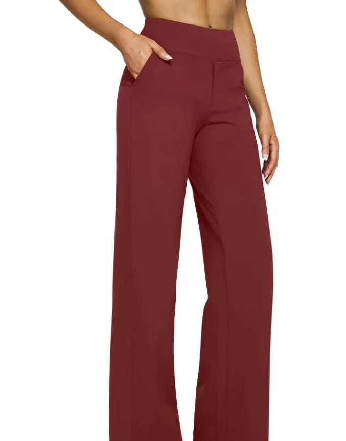 New Pantaloni Donna Autumn Winter New Casual High Waisted Straight Leg Pants For Womens Loose Pocket Yoga Sports Versatile Pants