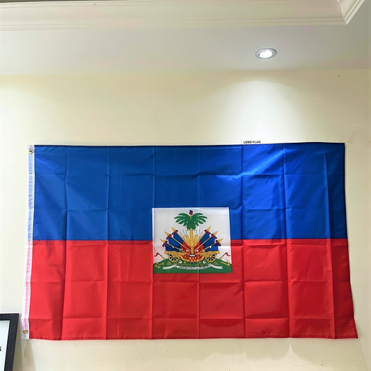 [Haiti National Flag] 100% Polyester, Haiti National Flag, 90x150cm, Woven, Solid Color, 2 Sides Printed, for Wedding, Sports, Patriotic Events